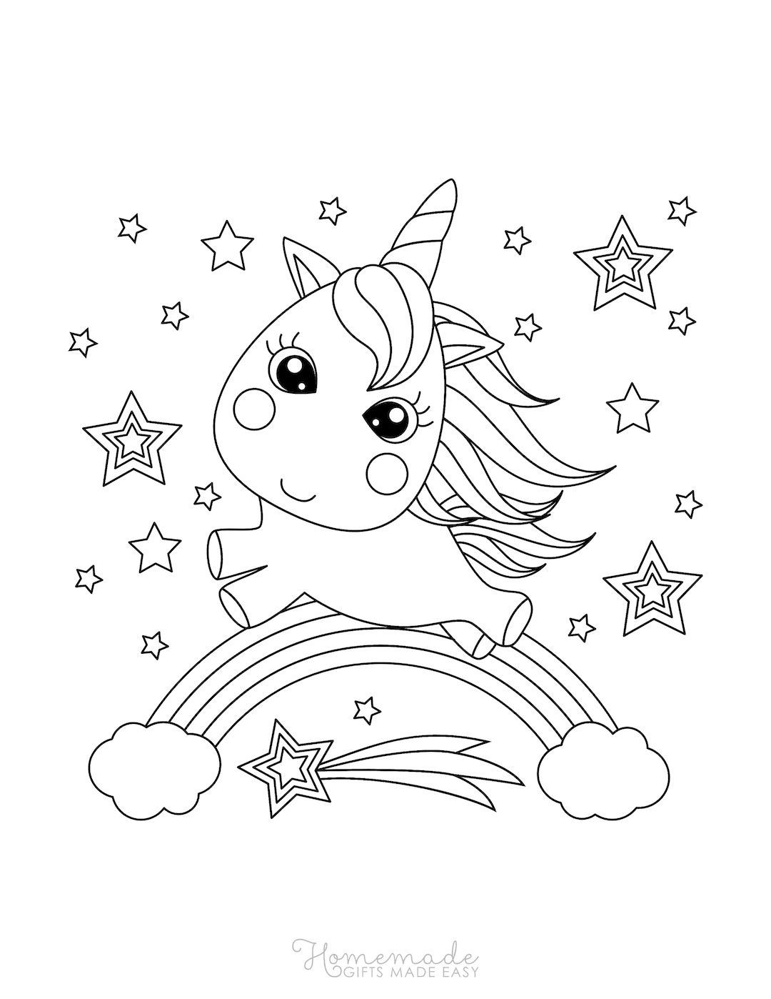 colouring page of unicorn