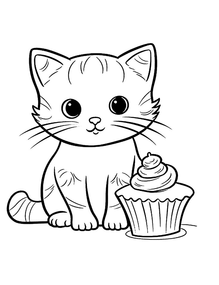 cute kitten coloring page