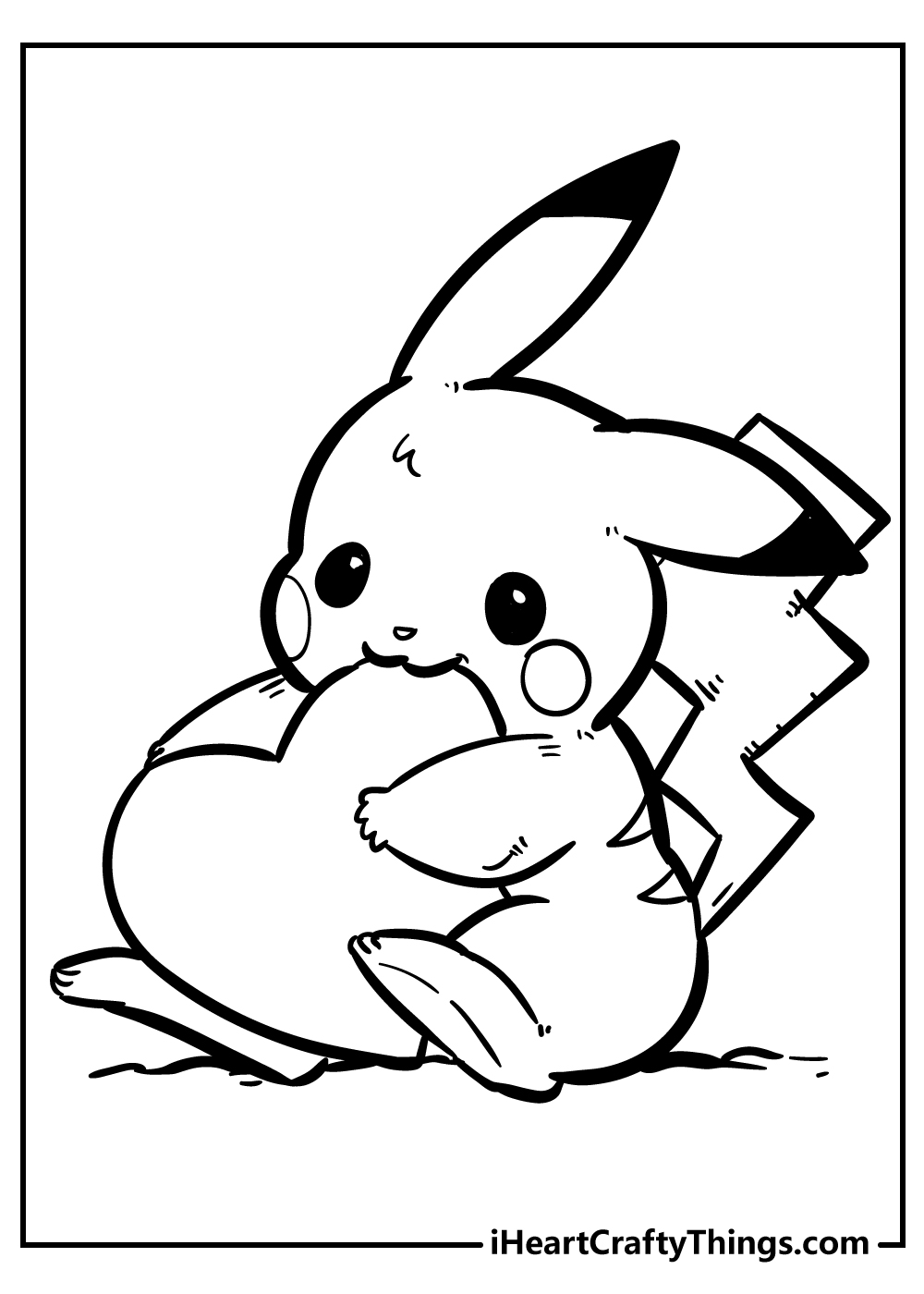 Cute Pikachu Coloring Pages Art Printable 1