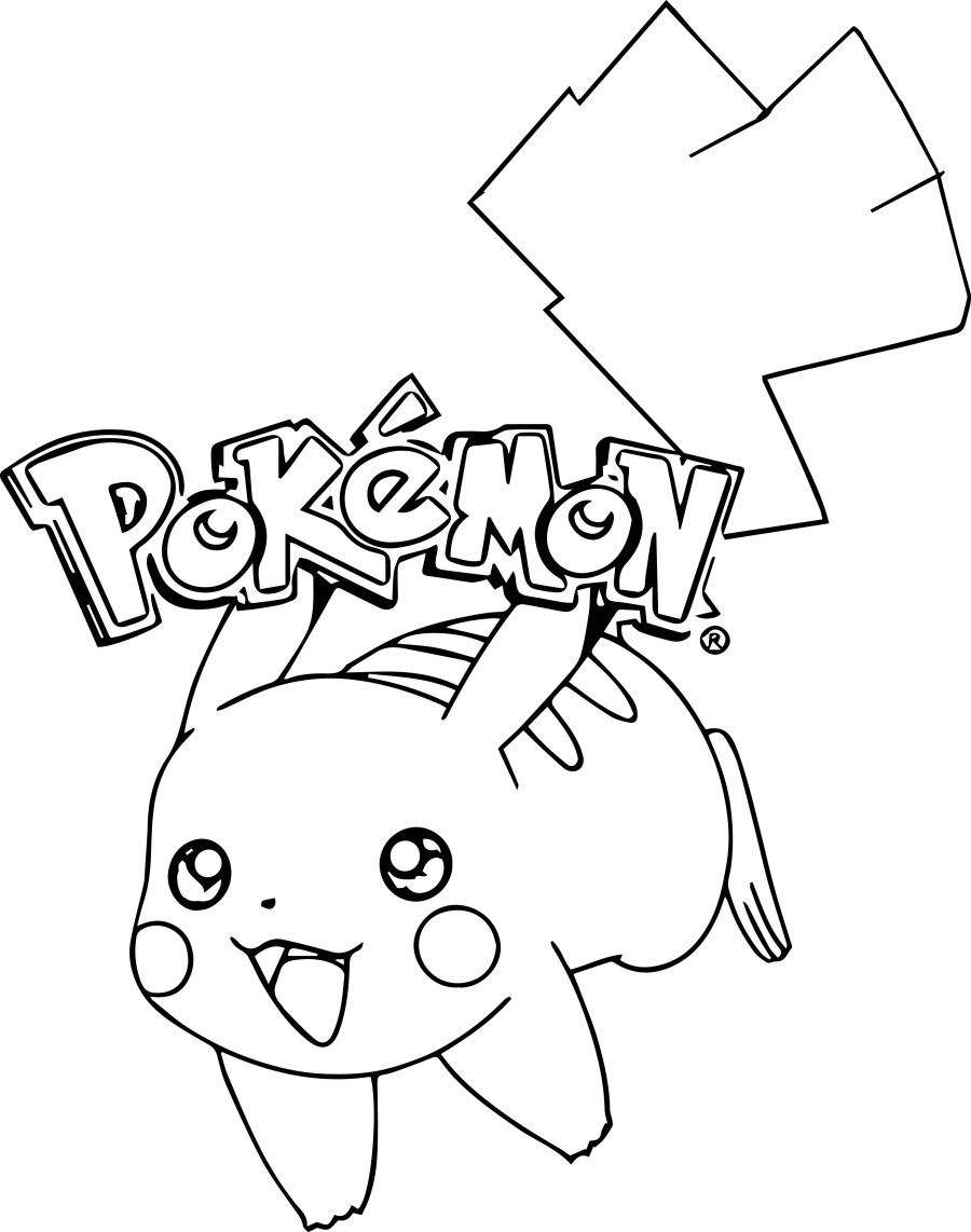 Cute Pikachu Coloring Pages Art Printable 100