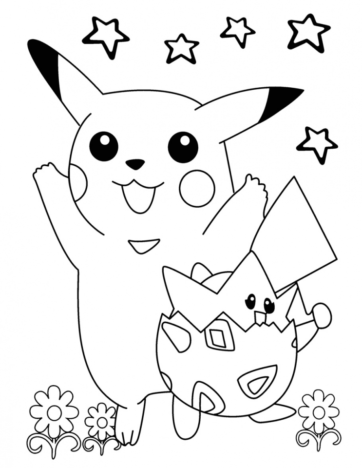 Cute Pikachu Coloring Pages Art Printable 101