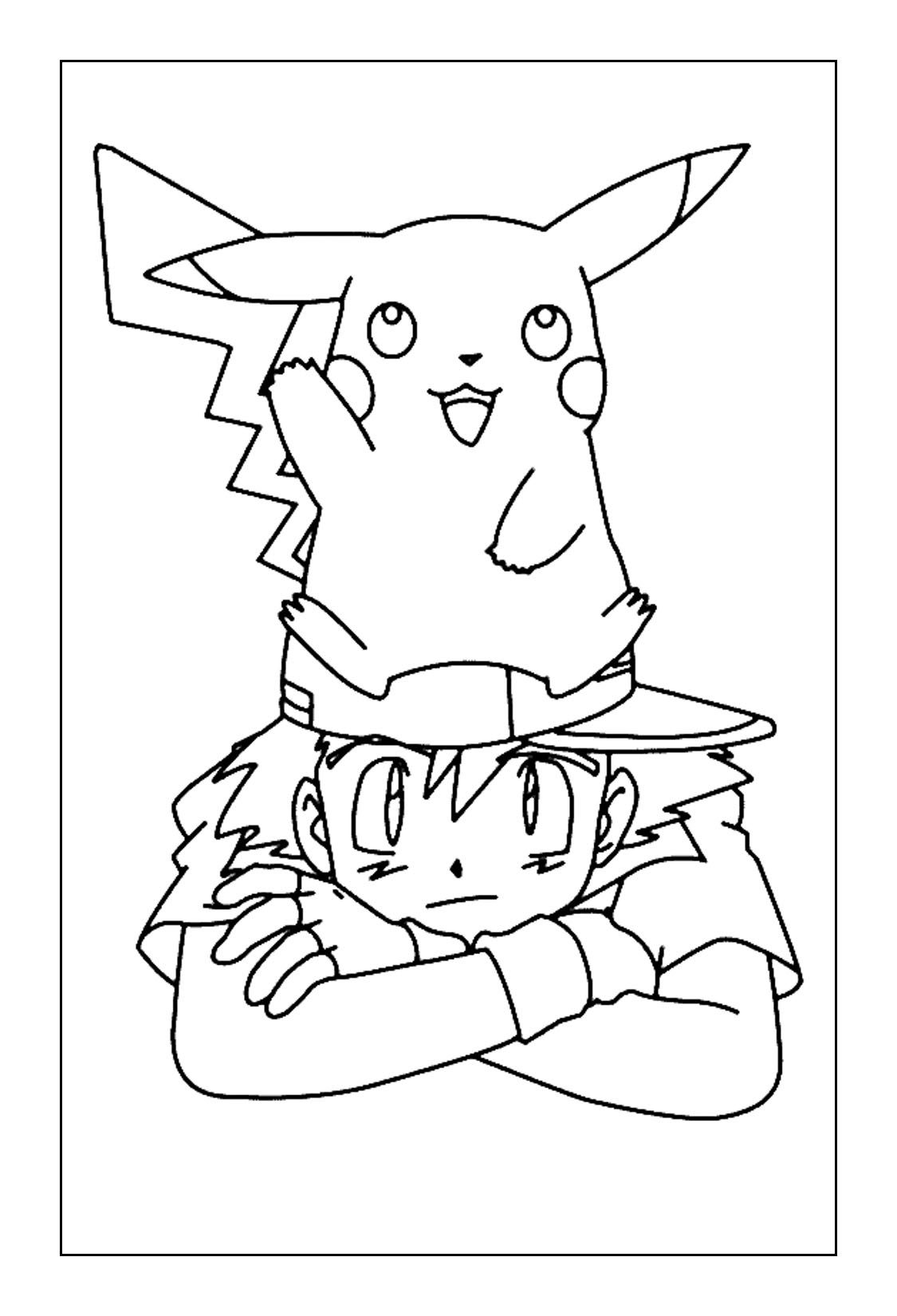 Cute Pikachu Coloring Pages Art Printable 102