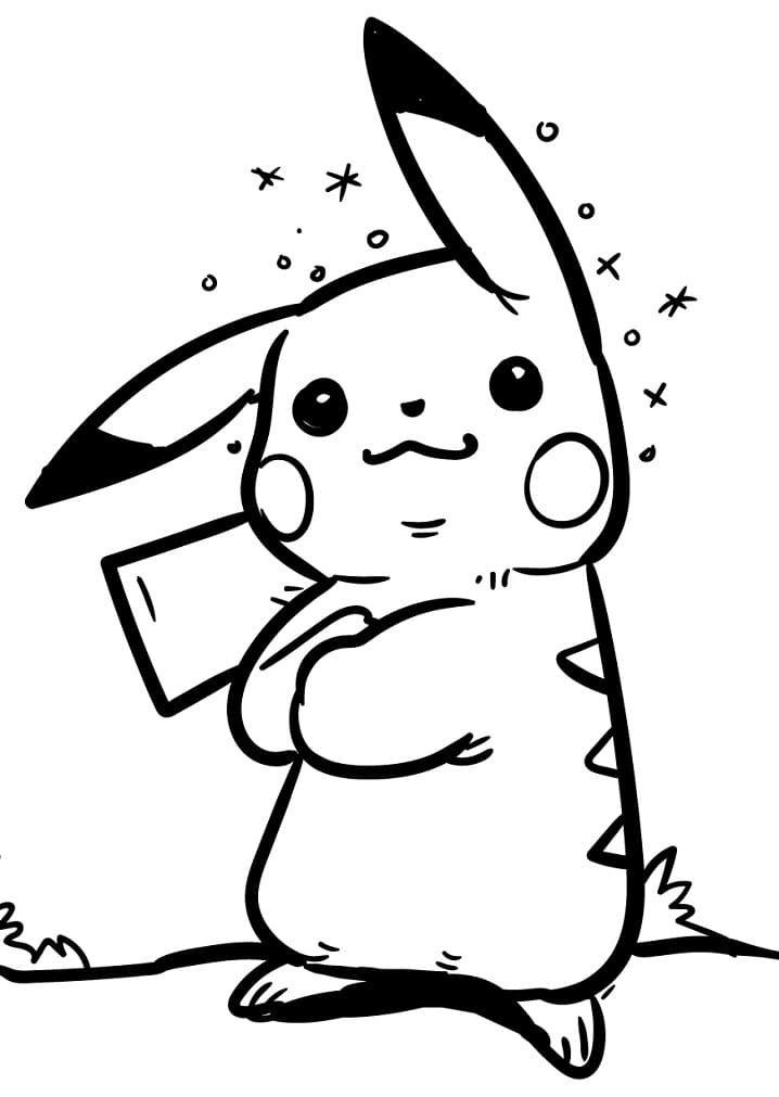 Cute Pikachu Coloring Pages Art Printable 104