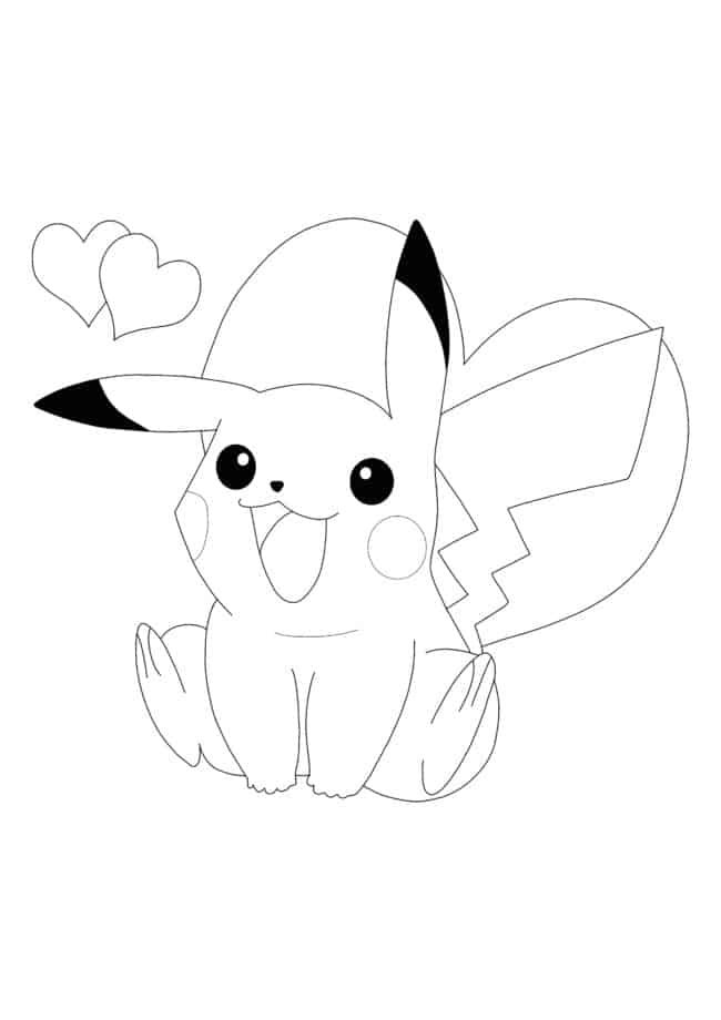 Cute Pikachu Coloring Pages Art Printable 11