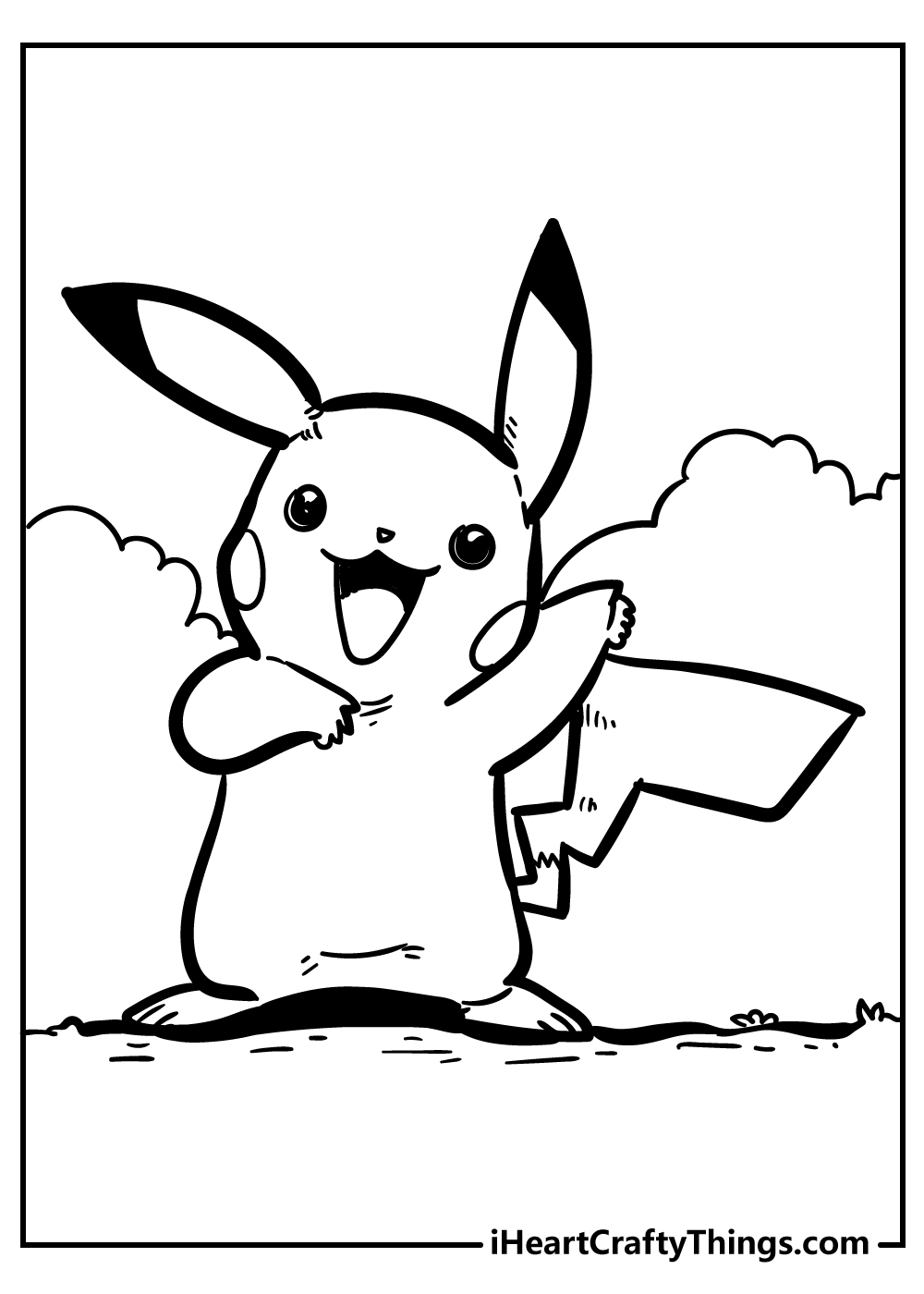 Cute Pikachu Coloring Pages Art Printable 117