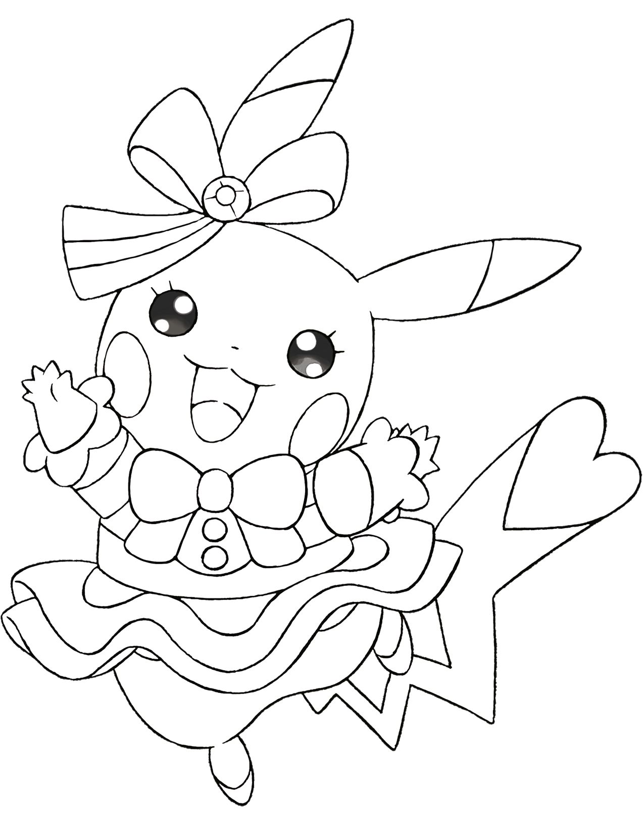 Cute Pikachu Coloring Pages Art Printable 121