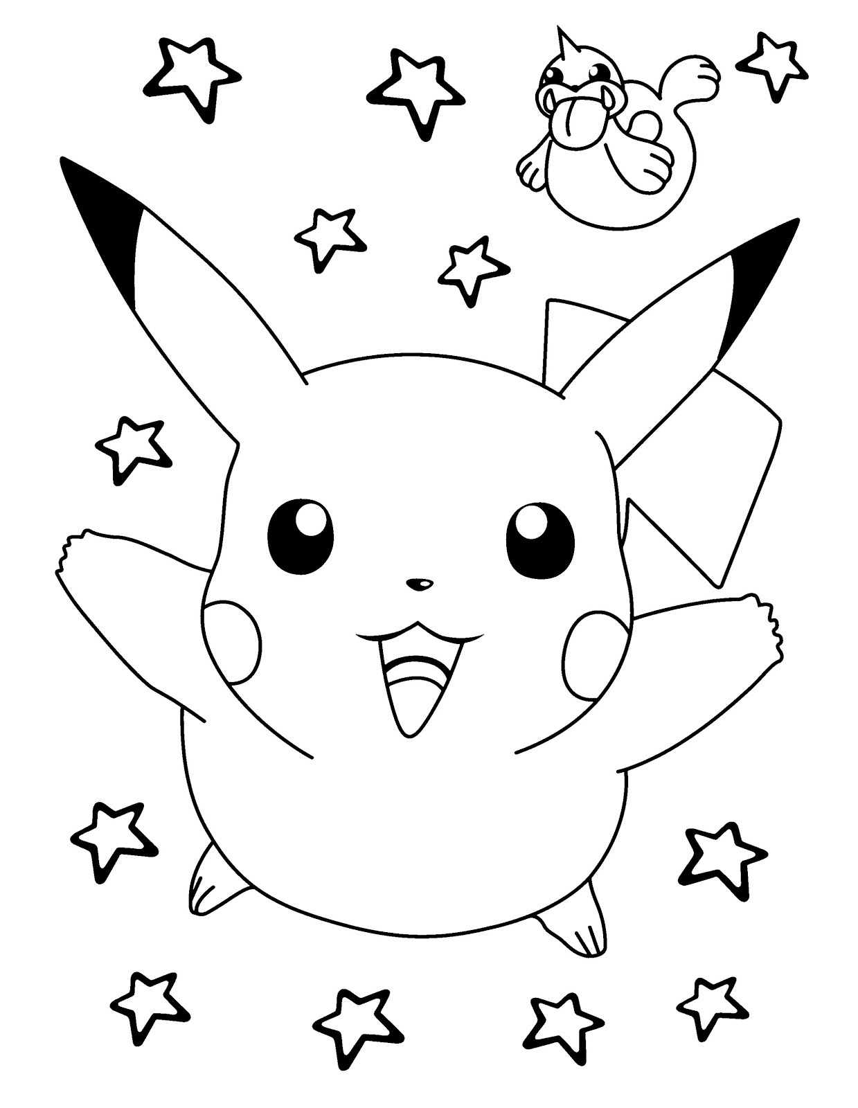 Cute Pikachu Coloring Pages Art Printable 130