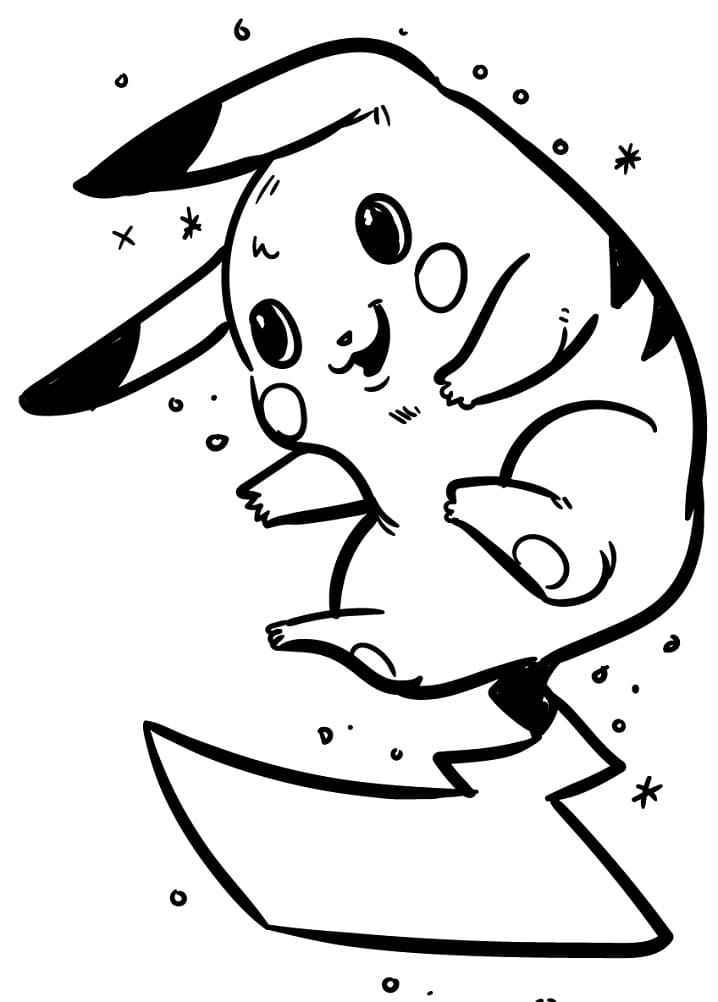 Cute Pikachu Coloring Pages Art Printable 137