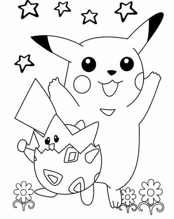 Cute Pikachu Coloring Pages Art Printable 138