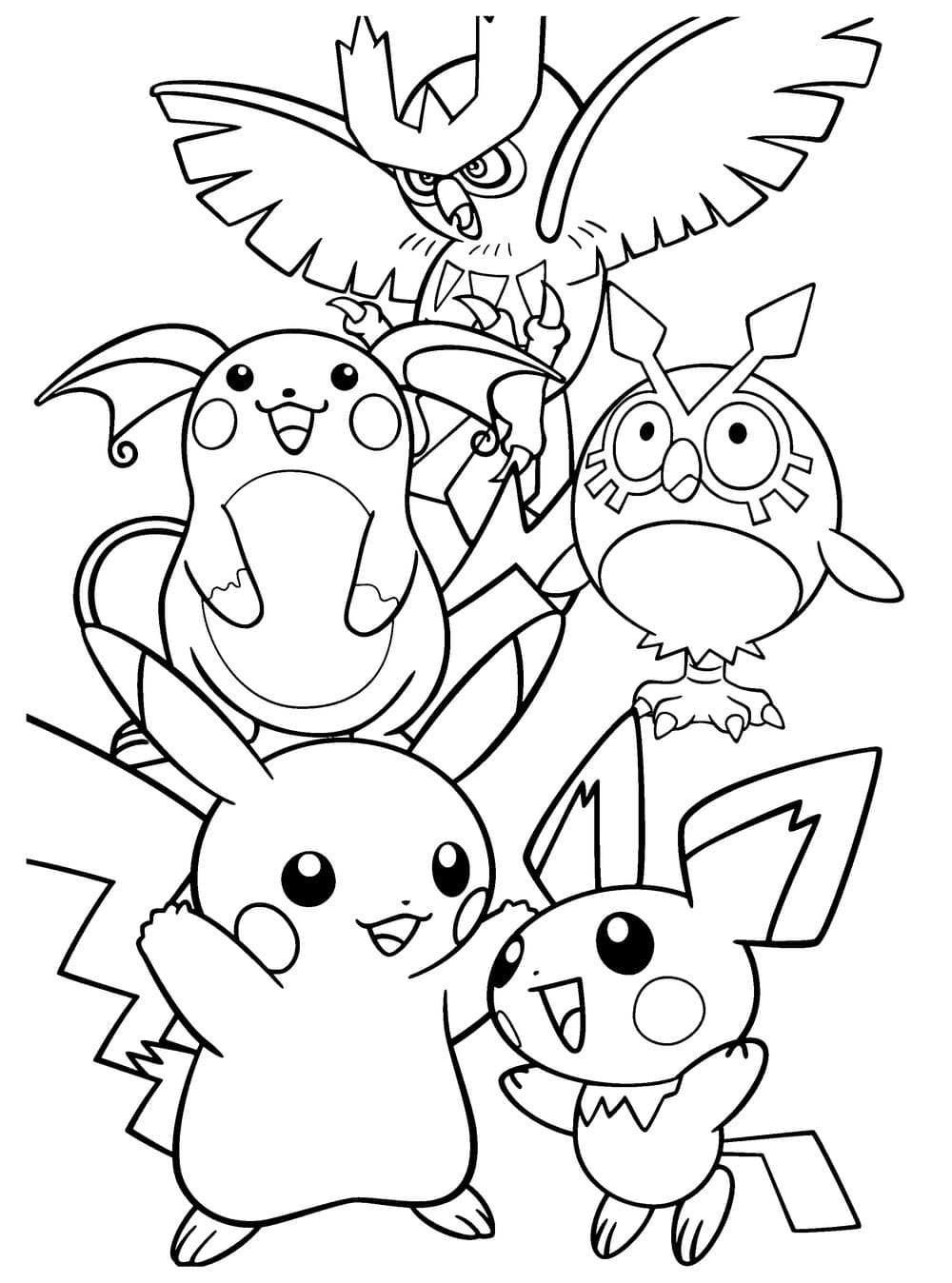 Cute Pikachu Coloring Pages Art Printable 14