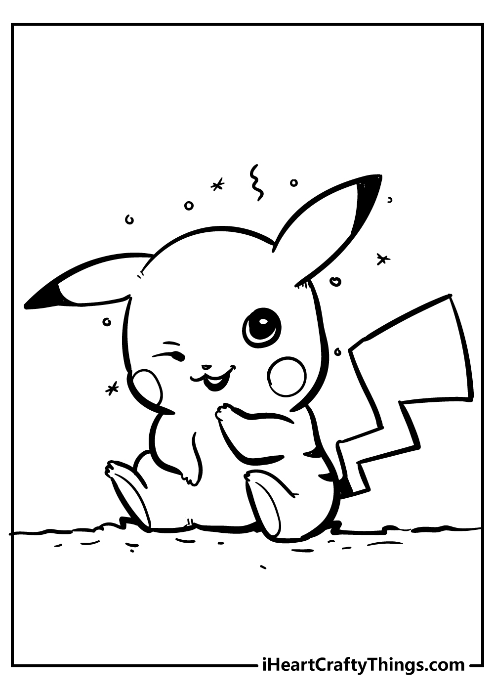 Cute Pikachu Coloring Pages Art Printable 17