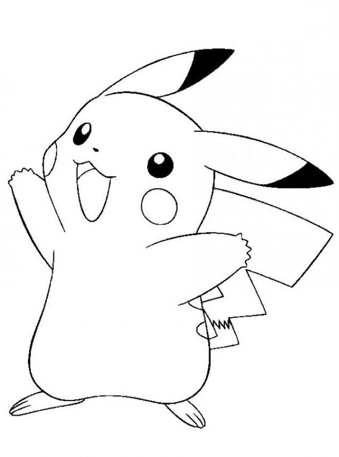 Cute Pikachu Coloring Pages Art Printable 2