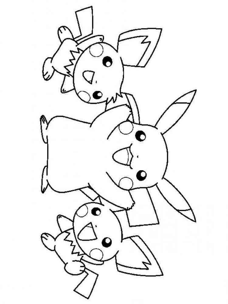 Cute Pikachu Coloring Pages Art Printable 23