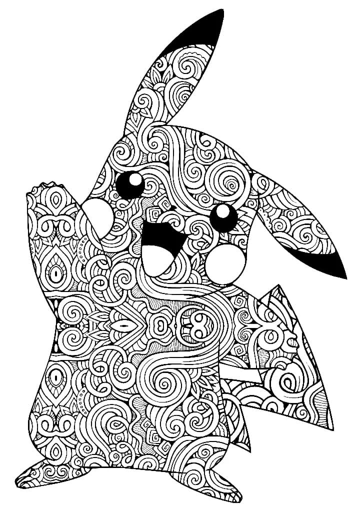 Cute Pikachu Coloring Pages Art Printable 24