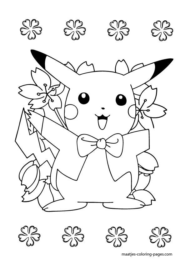 Cute Pikachu Coloring Pages Art Printable 31