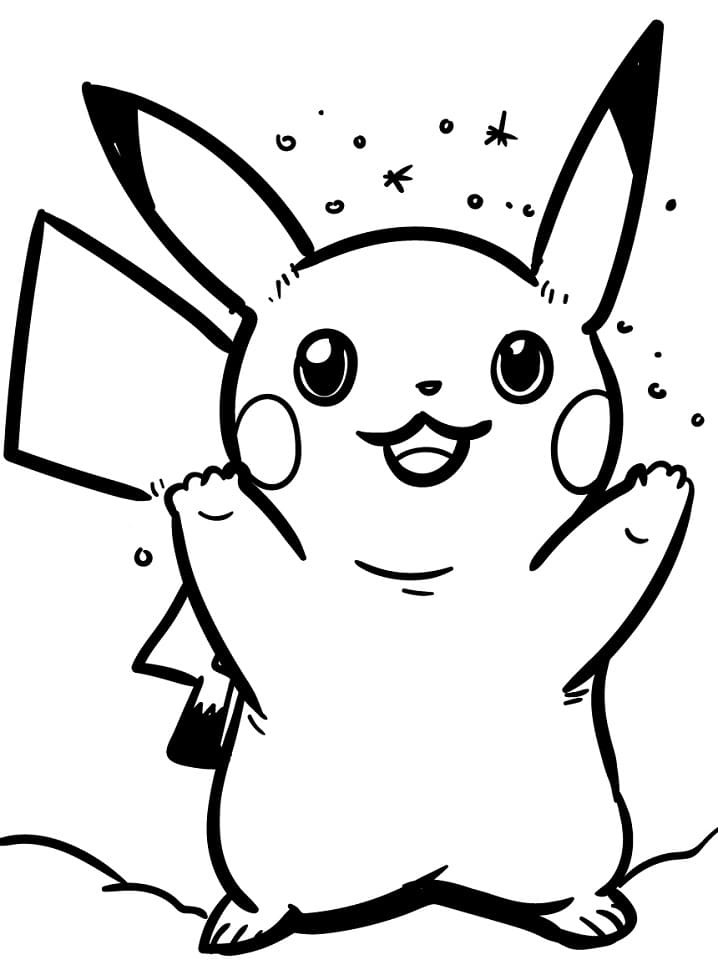 Cute Pikachu Coloring Pages Art Printable 4