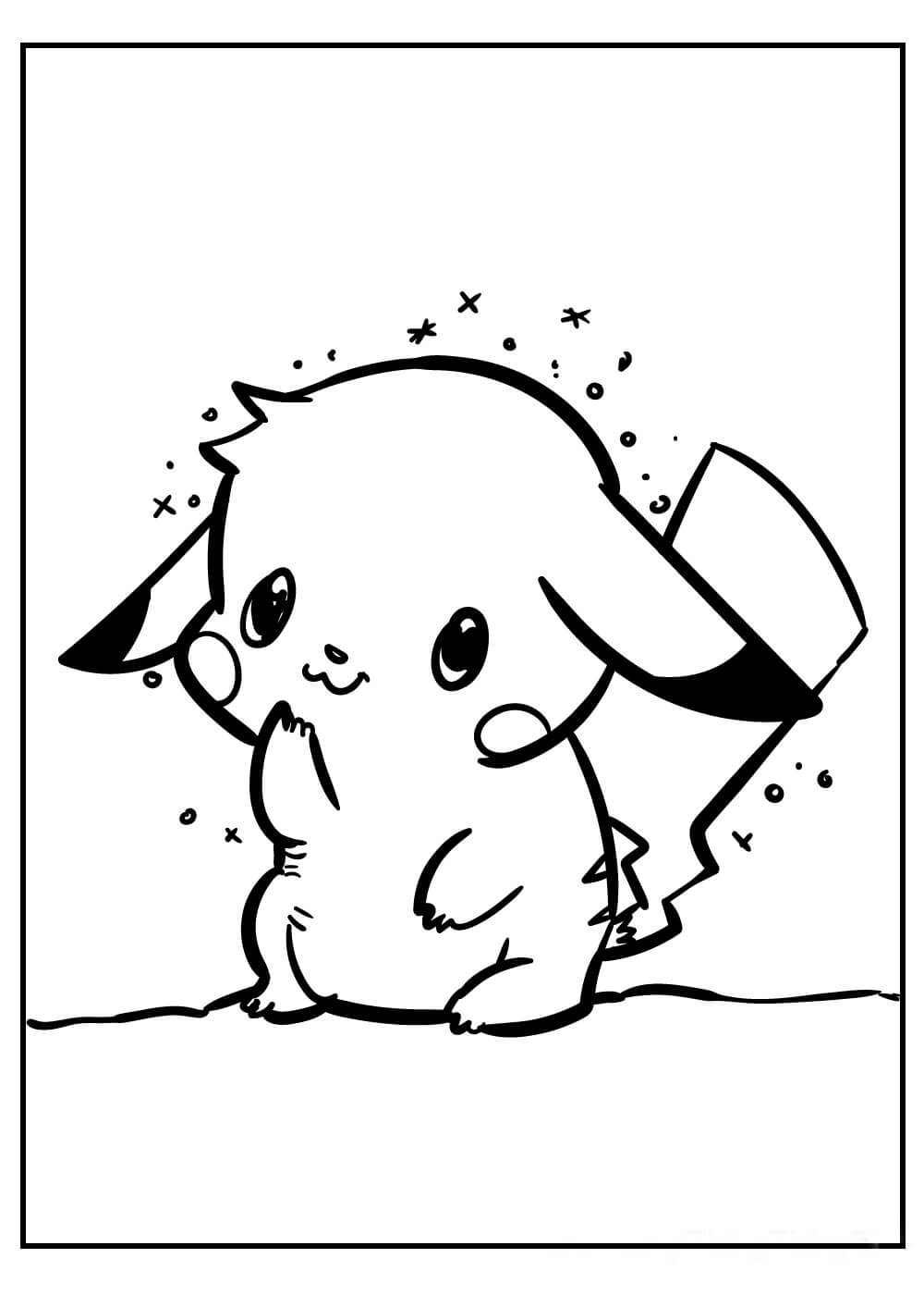 Cute Pikachu Coloring Pages Art Printable 50