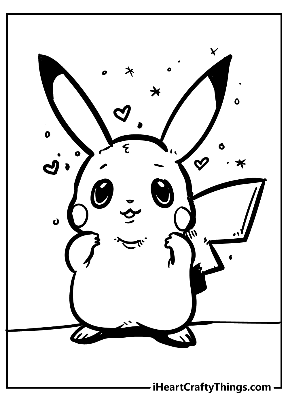 Cute Pikachu Coloring Pages Art Printable 51