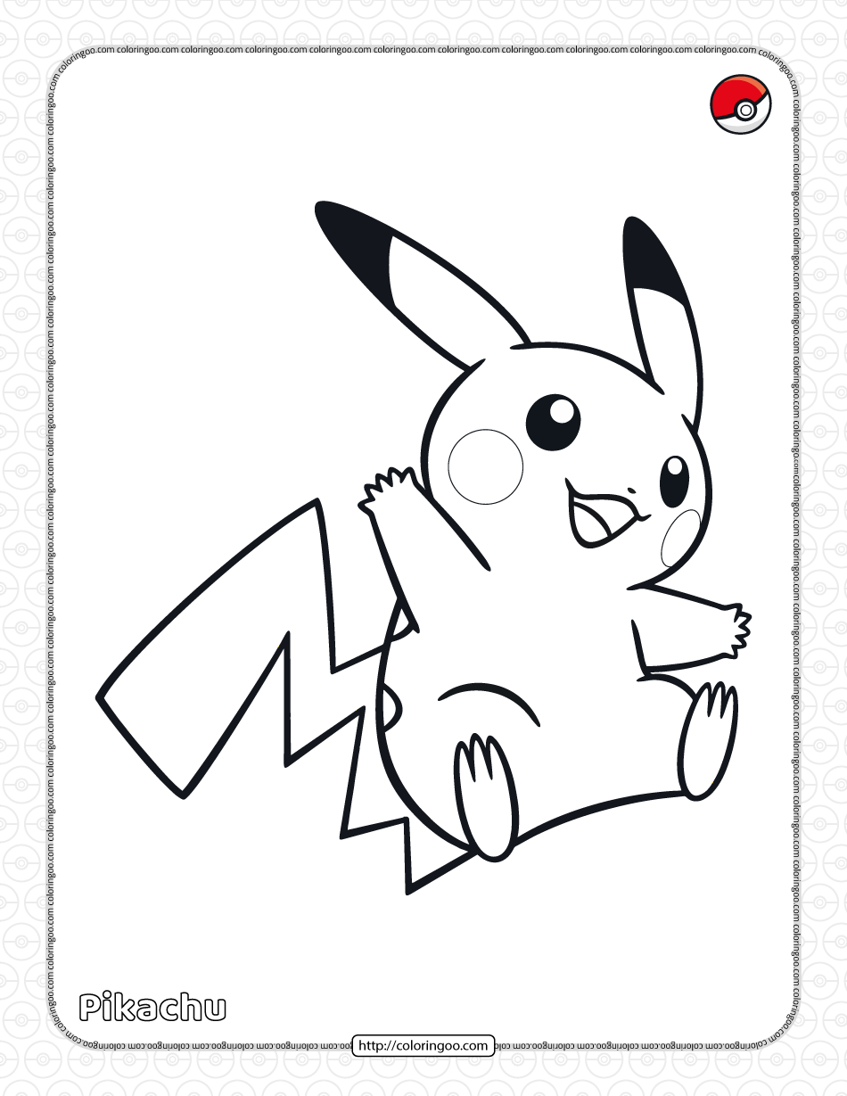 Cute Pikachu Coloring Pages Art Printable 55