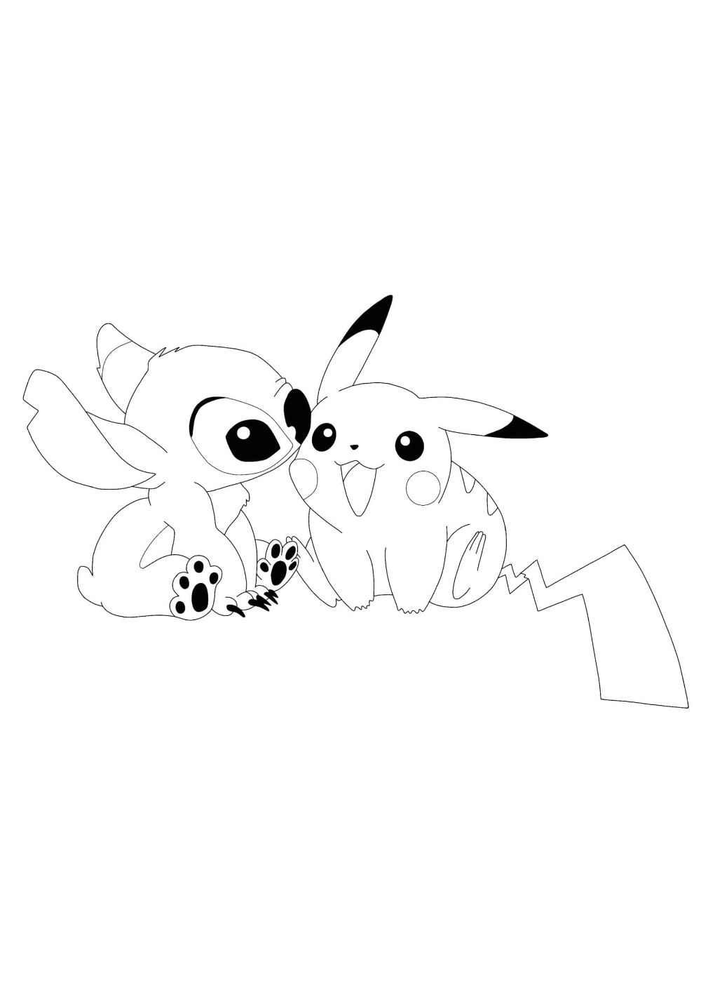 Cute Pikachu Coloring Pages Art Printable 6