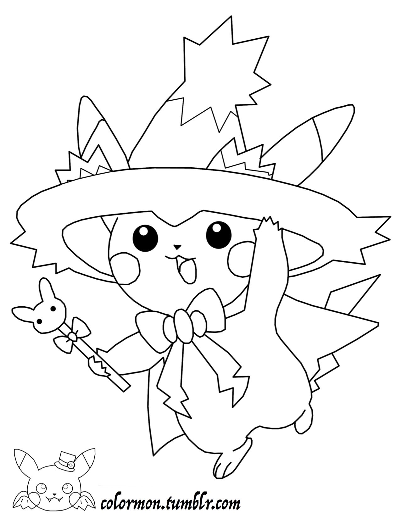 Cute Pikachu Coloring Pages Art Printable 60