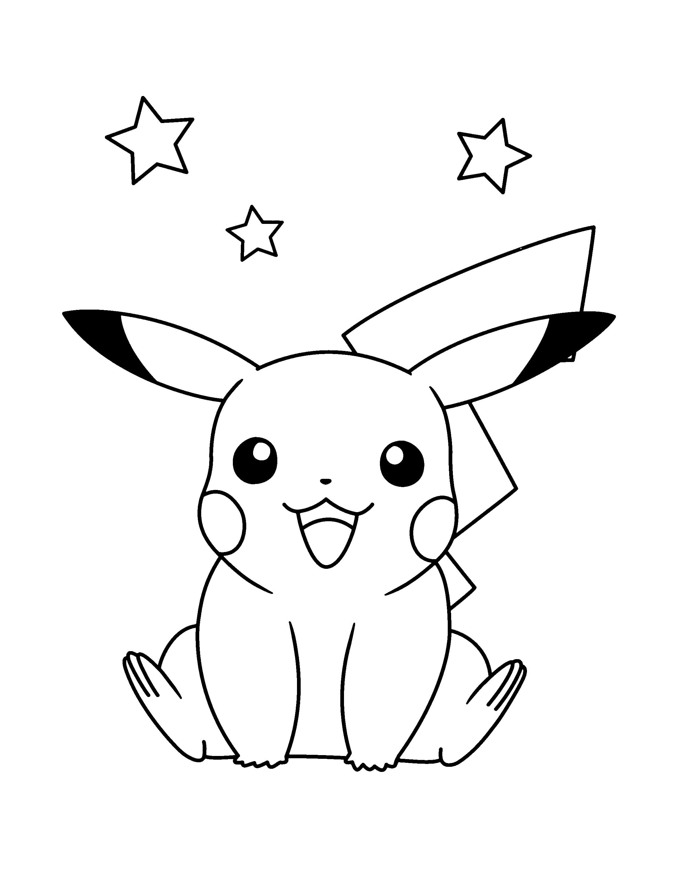 Cute Pikachu Coloring Pages Art Printable 66