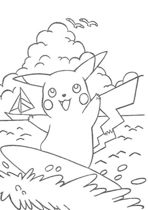 Cute Pikachu Coloring Pages Art Printable 79