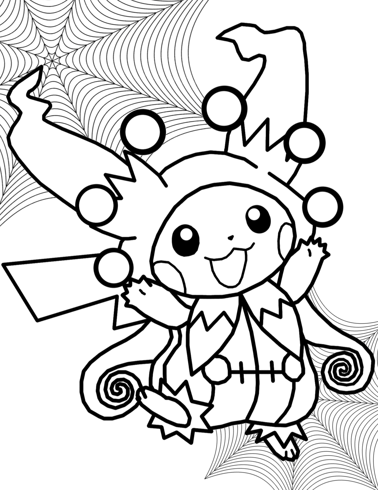 Cute Pikachu Coloring Pages Art Printable 9