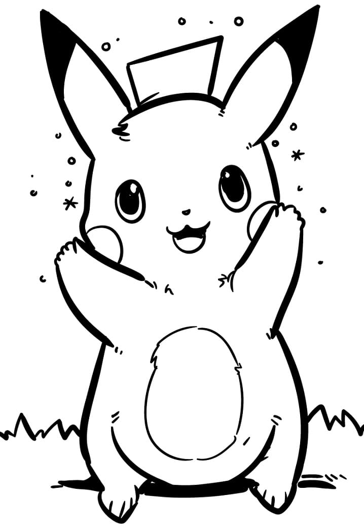 Cute Pikachu Coloring Pages Art Printable 92