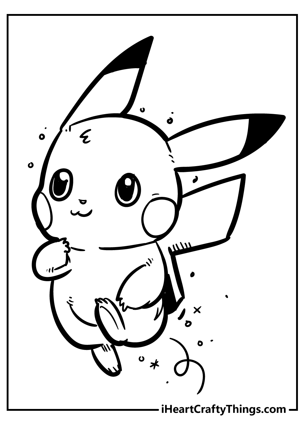 Cute Pikachu Coloring Pages Art Printable 98