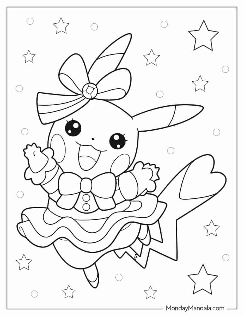 detective pikachu coloring page