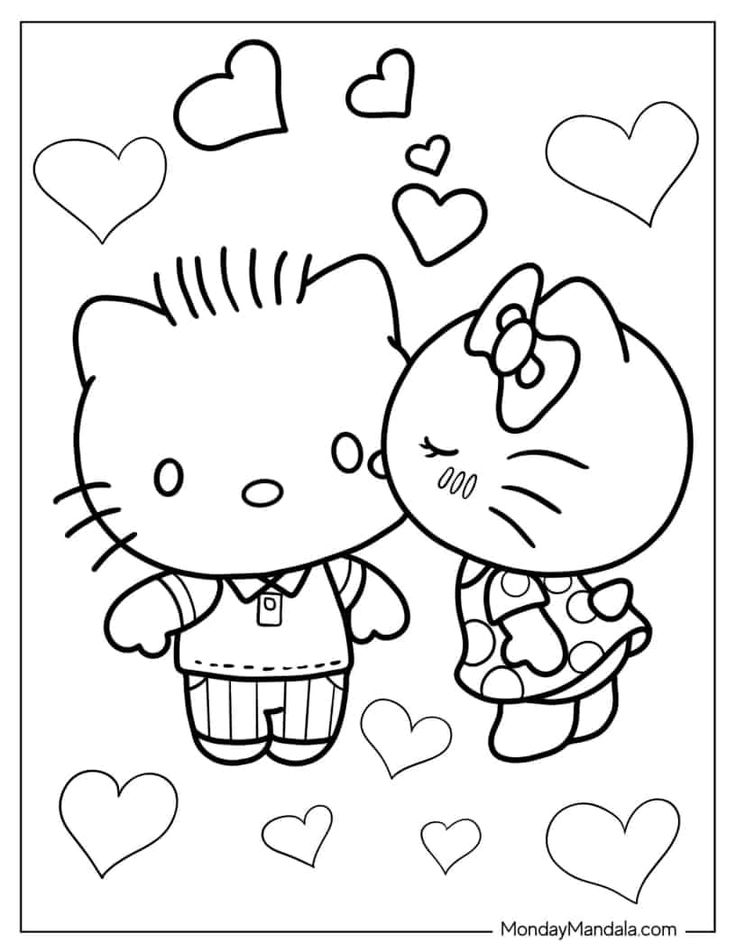 free color pages hello kitty