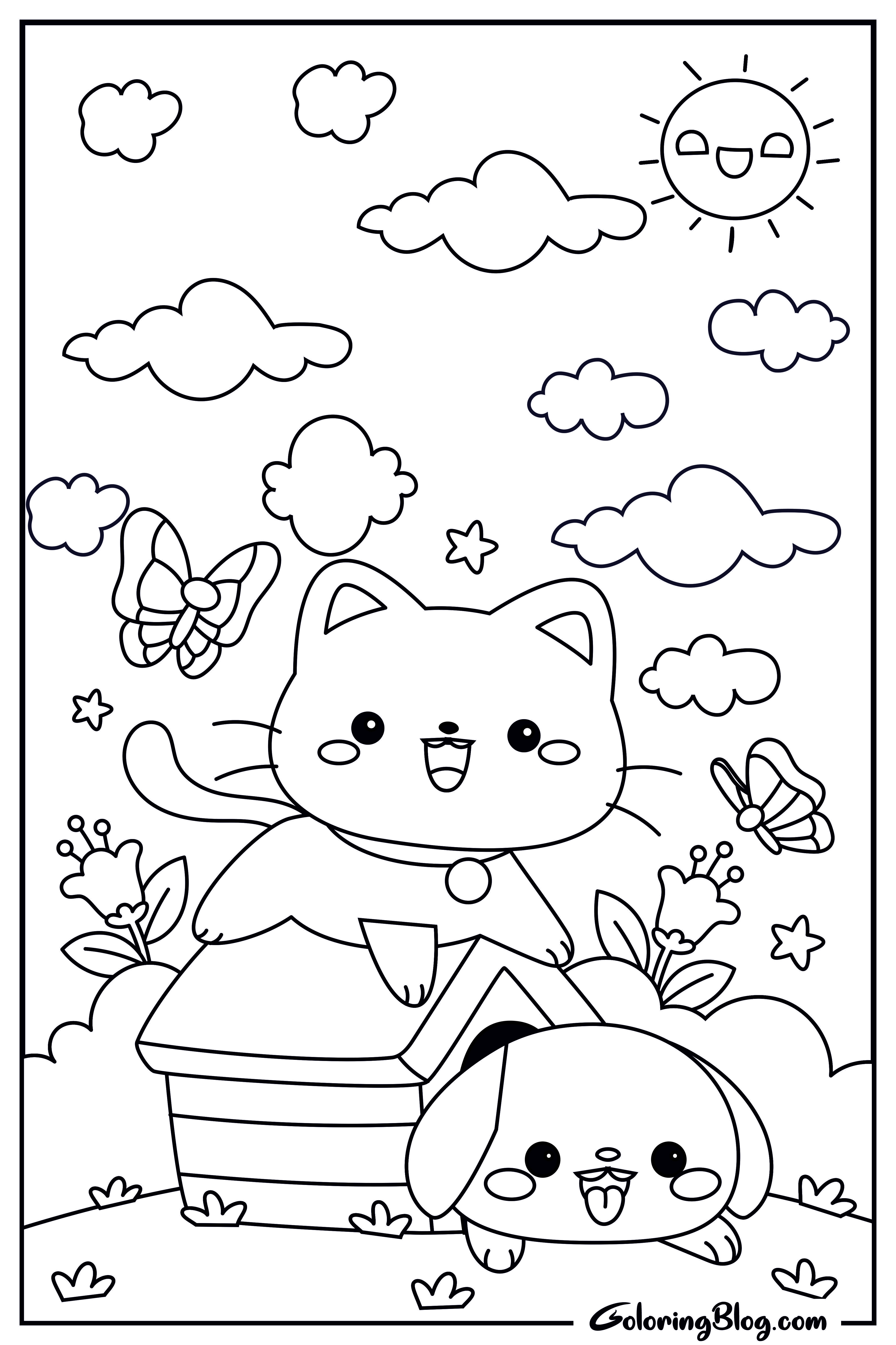 free printable kitten coloring pages