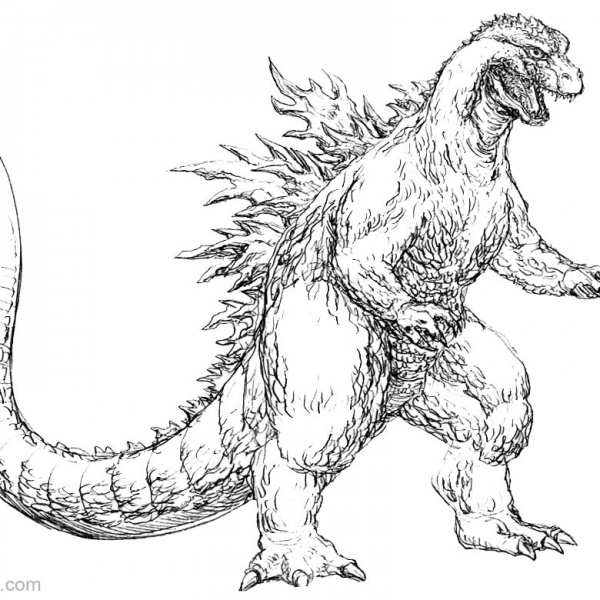 Godzilla Monster Coloring Pages Free Printable 106