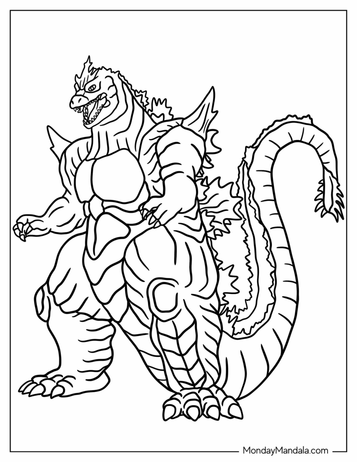 Godzilla Monster Coloring Pages Free Printable 108