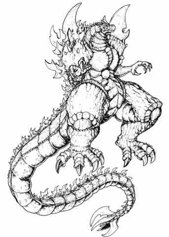 Godzilla Monster Coloring Pages Free Printable 109