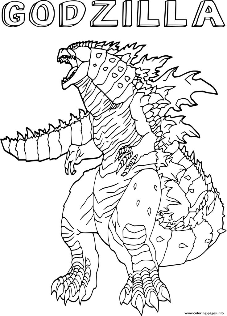 Godzilla Monster Coloring Pages Free Printable 11