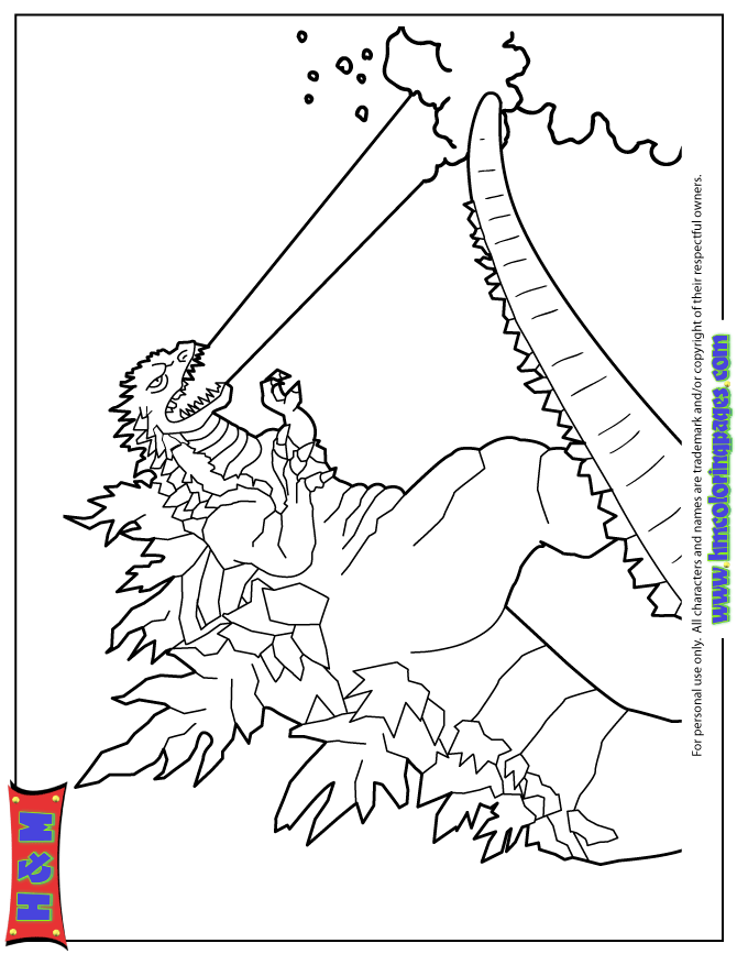 Godzilla Monster Coloring Pages Free Printable 113