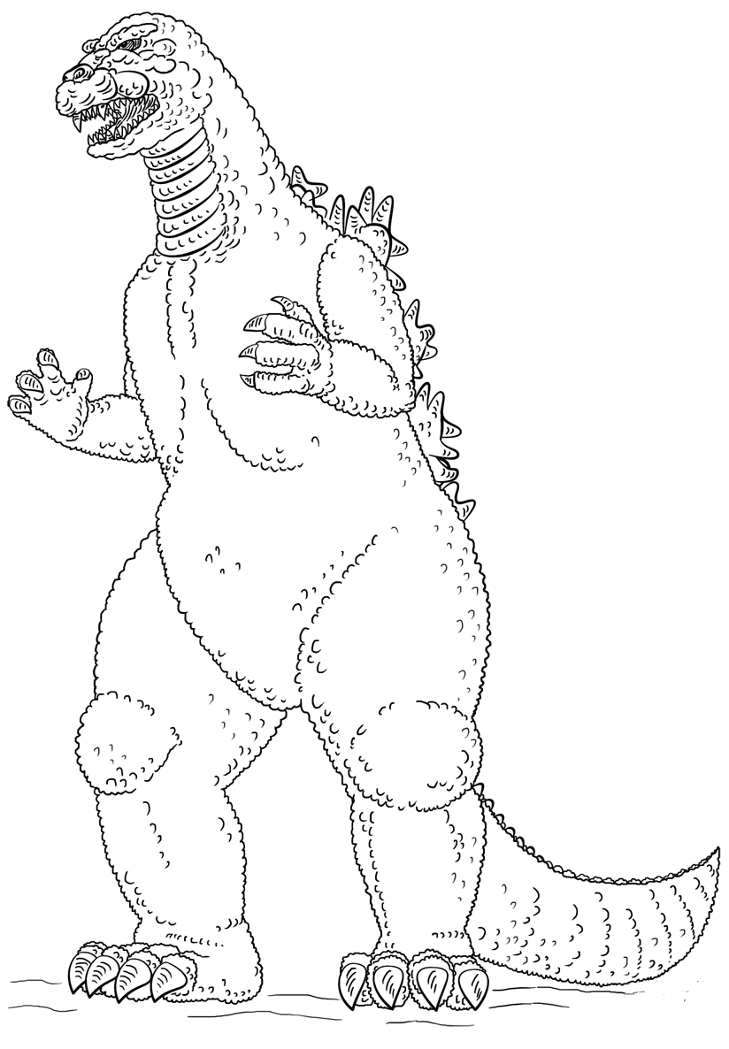 Godzilla Monster Coloring Pages Free Printable 13