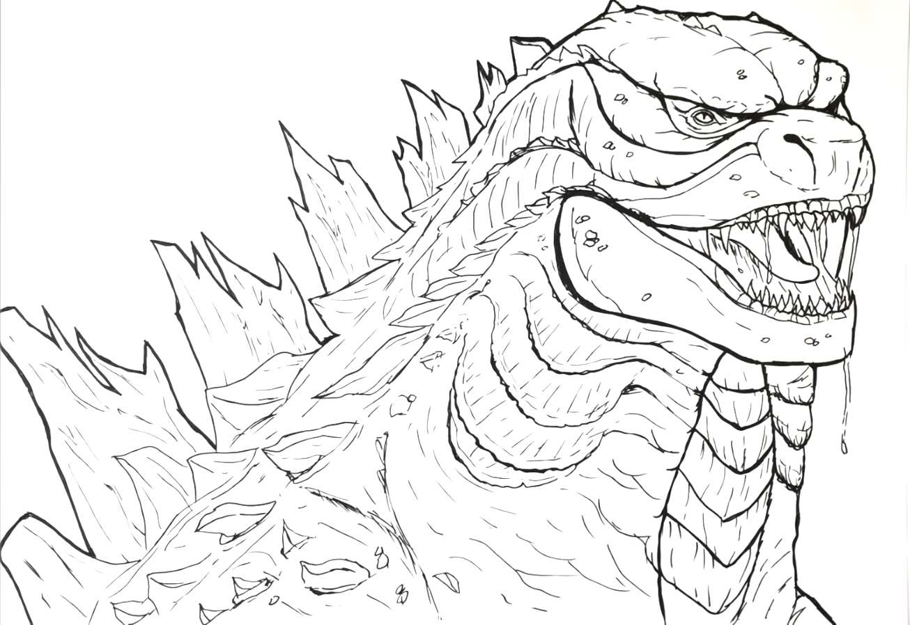 Godzilla Monster Coloring Pages Free Printable 23