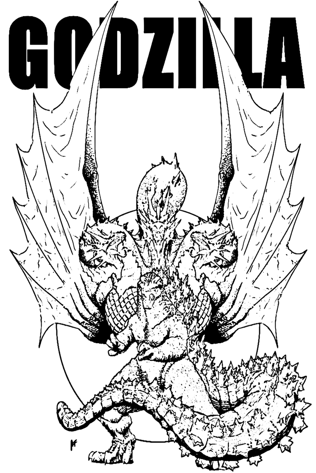 Godzilla Monster Coloring Pages Free Printable 26