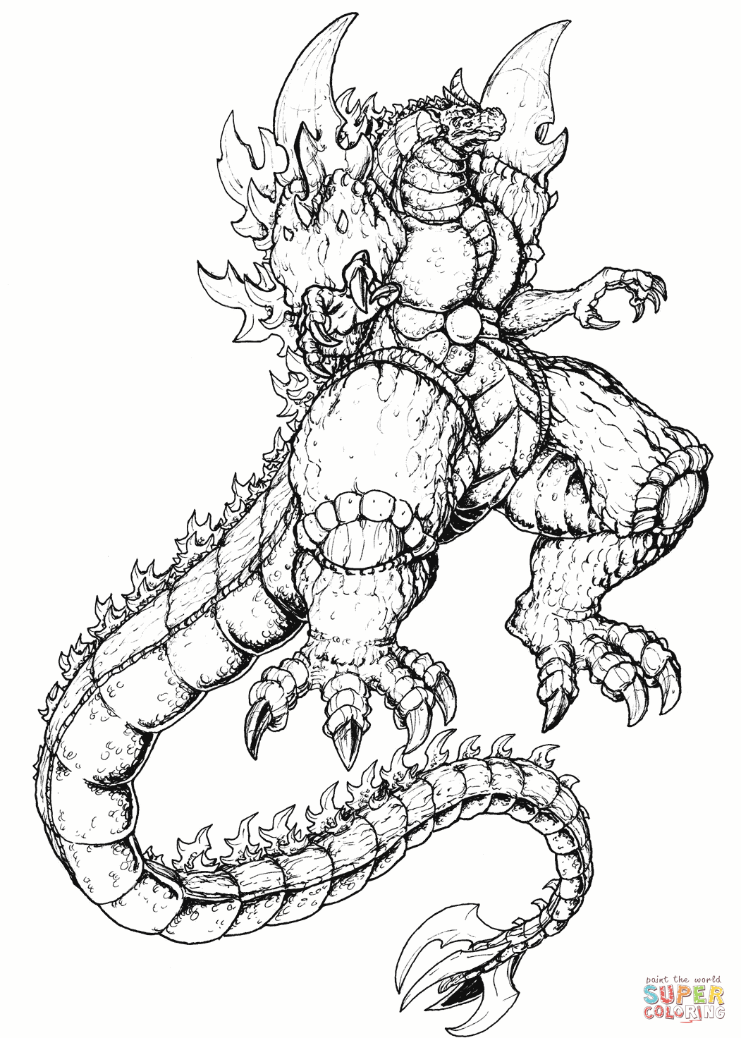 Godzilla Monster Coloring Pages Free Printable 30