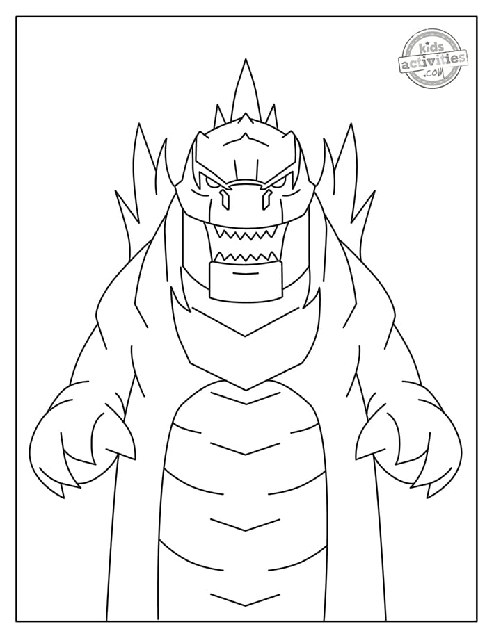 Godzilla Monster Coloring Pages Free Printable 32