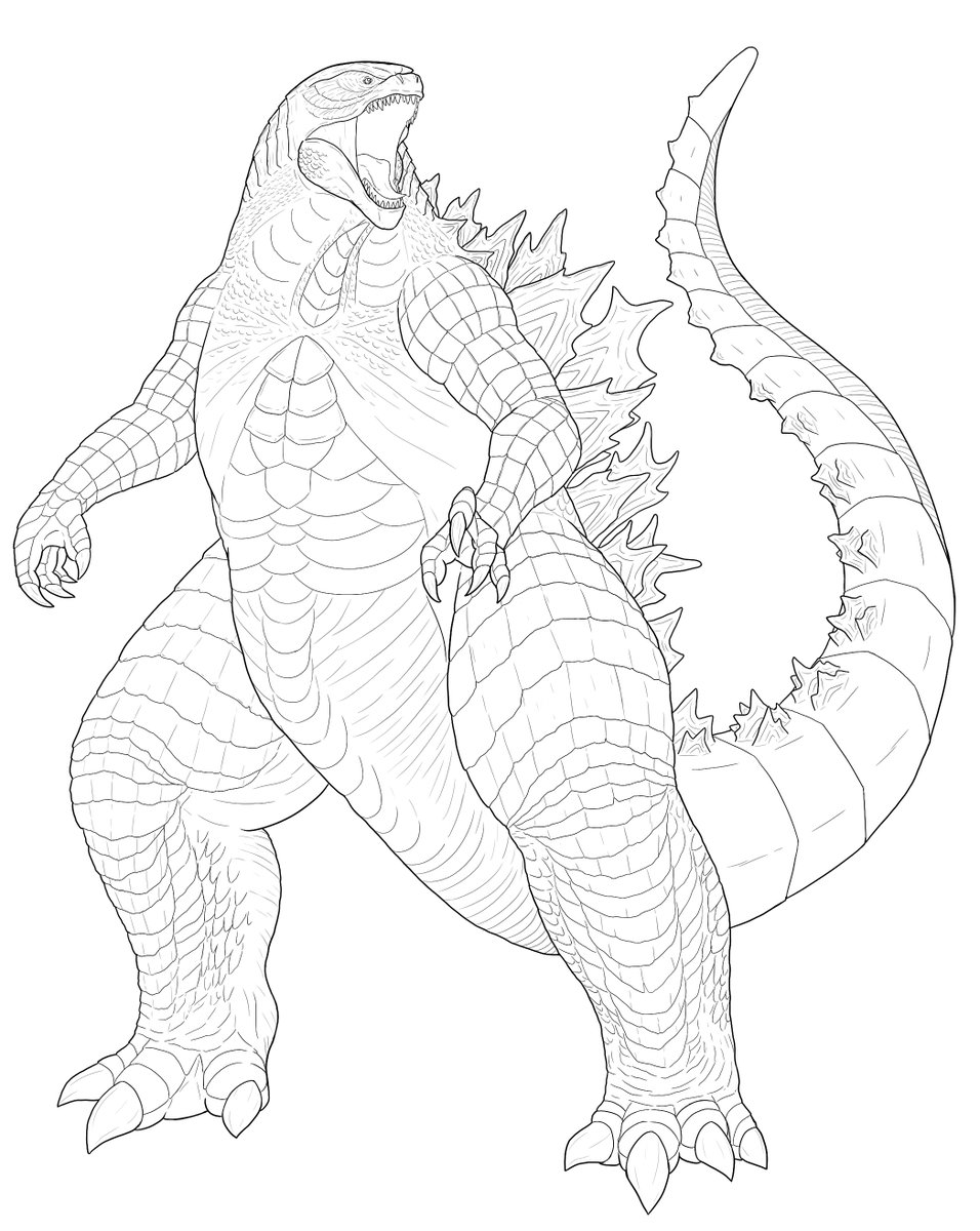 Godzilla Monster Coloring Pages Free Printable 38