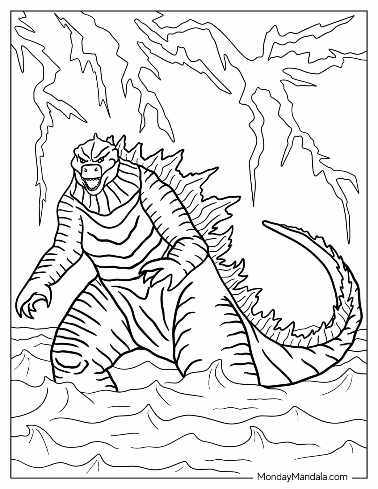 Godzilla Monster Coloring Pages Free Printable 41