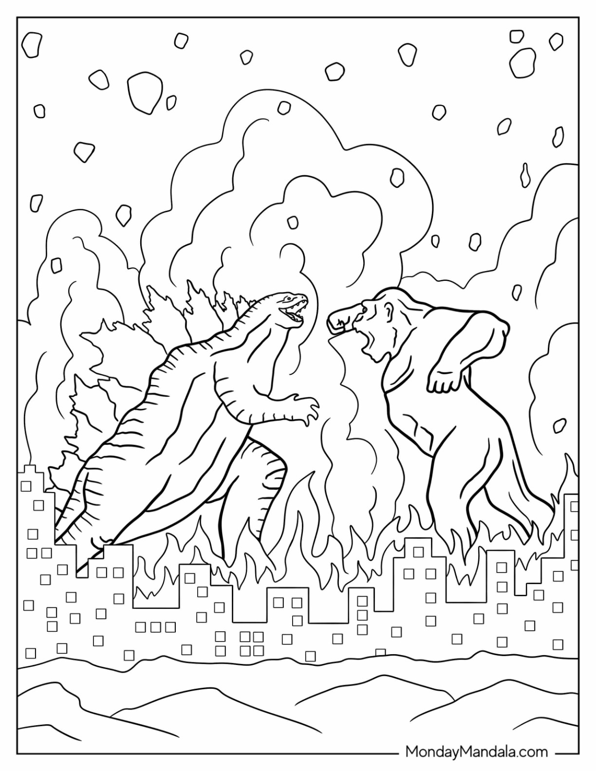 Godzilla Monster Coloring Pages Free Printable 42