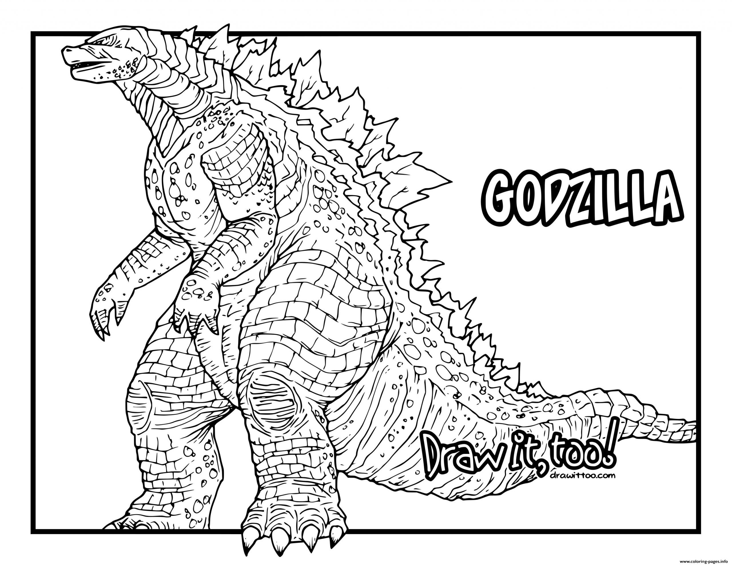 Godzilla Monster Coloring Pages Free Printable 43