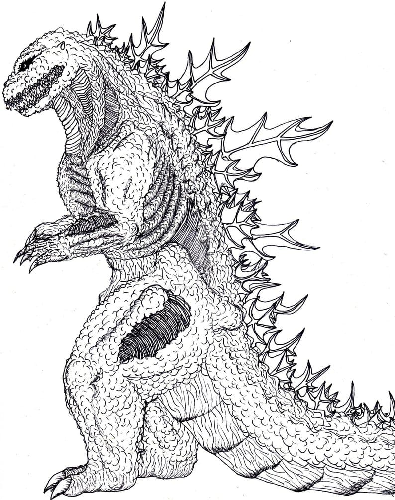 Godzilla Monster Coloring Pages Free Printable 46