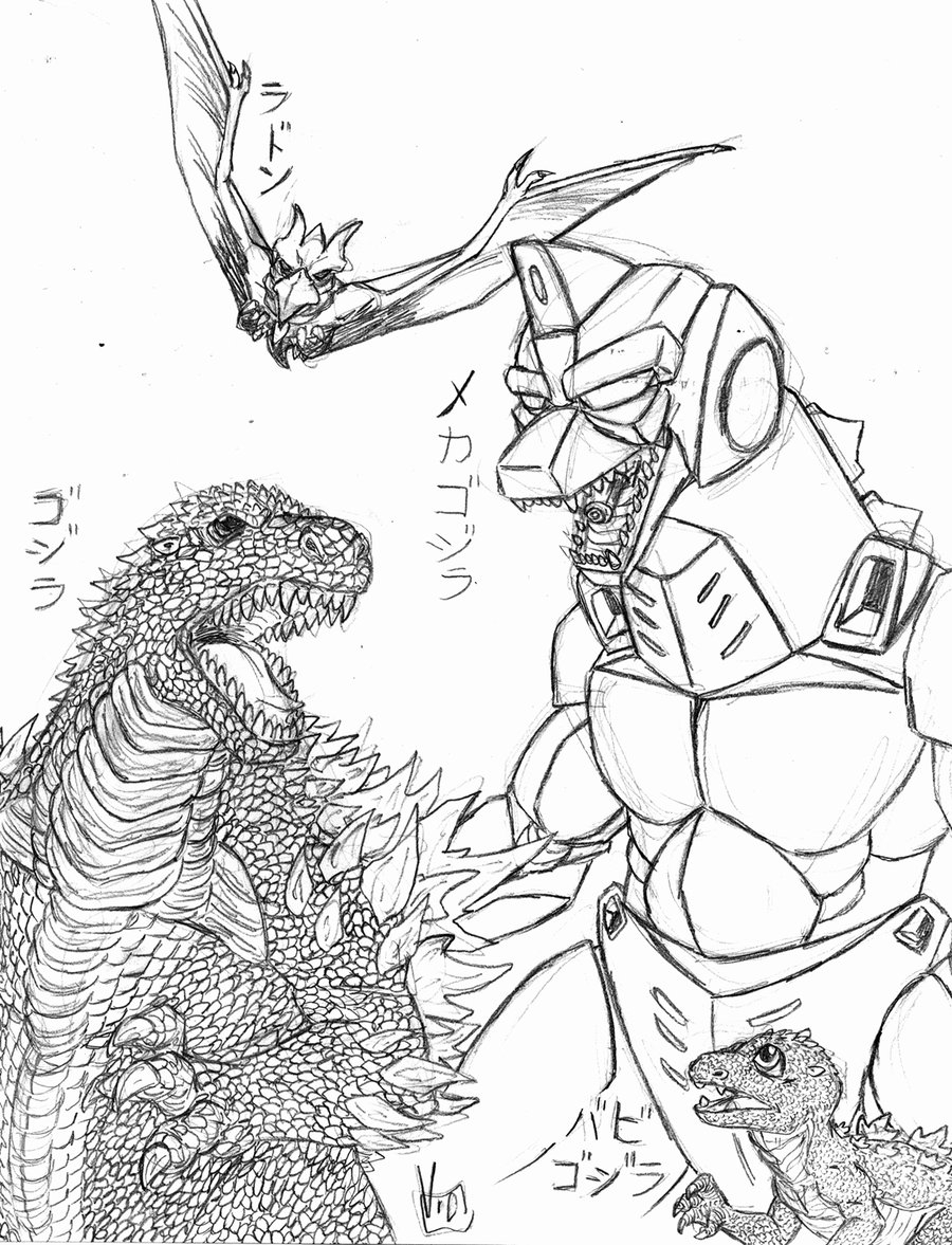 Godzilla Monster Coloring Pages Free Printable 49