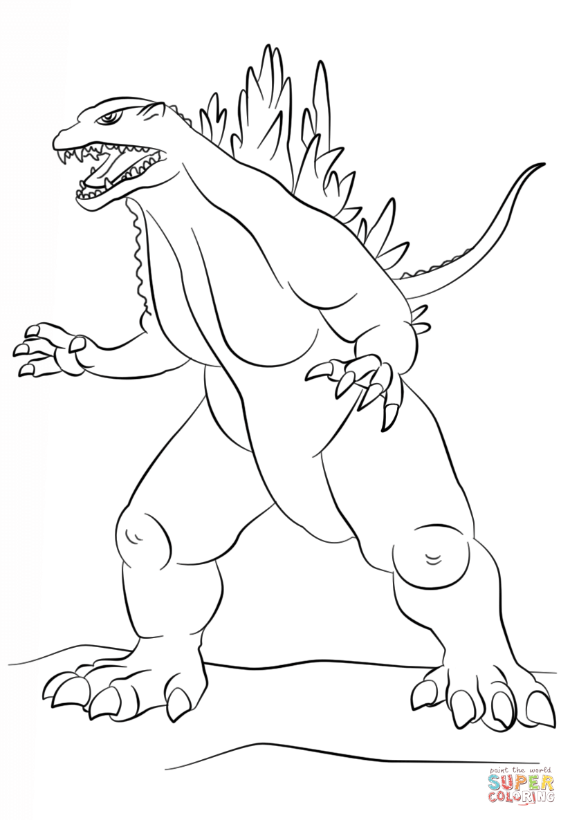 Godzilla Monster Coloring Pages Free Printable 5